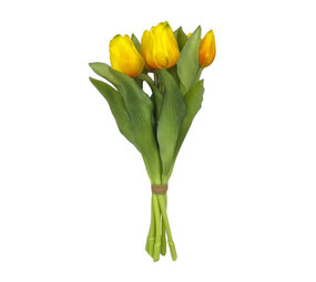 Melting Pot - Kunstbloem Boeket - 7 Tulpen Geel 29cm