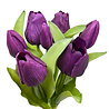 Melting Pot - Kunstbloem Boeket - 7 Tulpen Paars 29cm