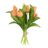 Melting Pot - Kunstbloem Boeket - 7 Tulpen Zalm 29cm Melting Pot - Kunstbloem Boeket - 7 Tulpen Zalm 29cm