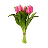 Melting Pot - Kunstbloem Boeket - 7 Tulpen Roze-Wit 29cm Melting Pot - Kunstbloem Boeket - 7 Tulpen Roze-Wit 29cm