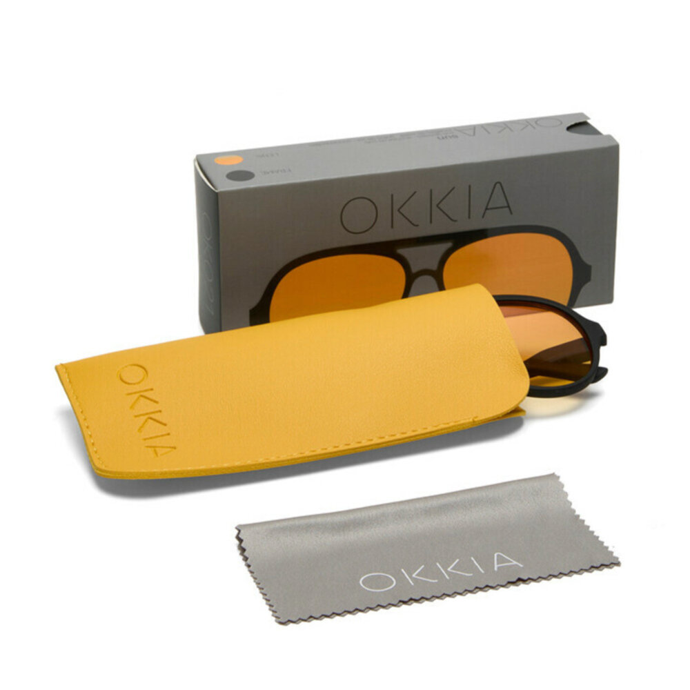 Okkia - Zonnebril ALESSIO Aviator Black Yellow OK021BK-YE Okkia - Zonnebril ALESSIO Aviator Black Yellow OK021BK-YE