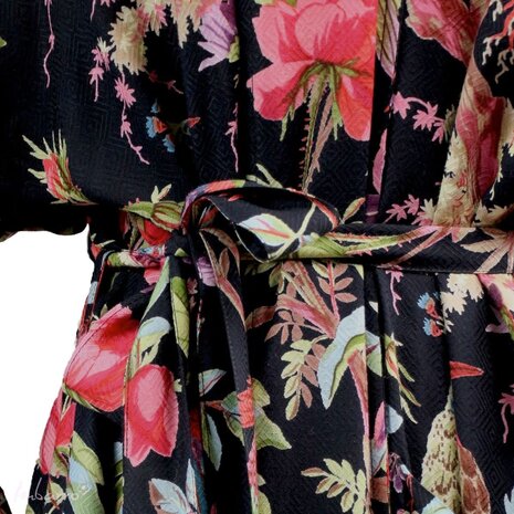 Imbarro - Kimono Royal Paradise Black Viscose One-size Imbarro - Kimono Royal Paradise Black Viscose One-size