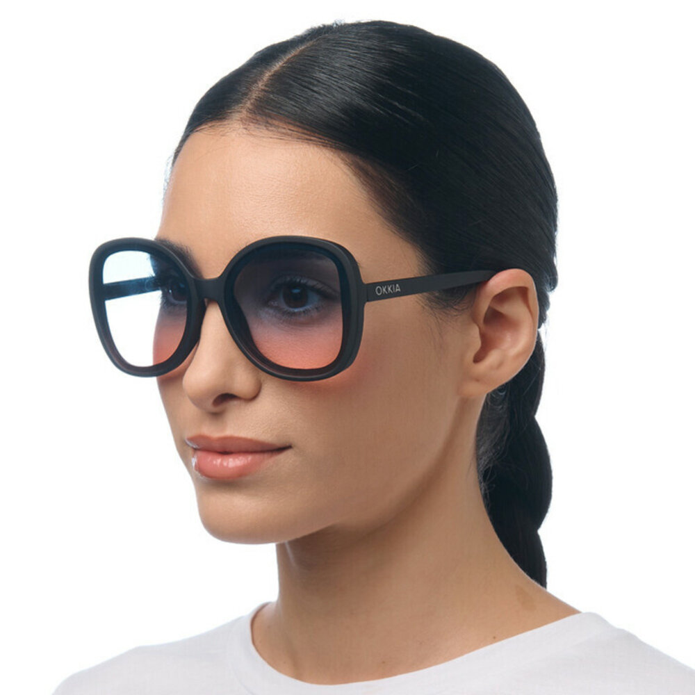 Okkia - Zonnebril ANNA Butterfly Zwart met Blauw-Roze Glazen OK019-BK-BP Okkia - Zonnebril ANNA Butterfly Zwart met Blauw-Roze Glazen OK019-BK-BP