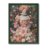 Melting Pot - Schilderij Vrouw in Bloemenweide Multicolor 70x90cm ingelijst