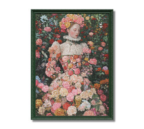 Melting Pot - Schilderij Vrouw in Bloemenweide Multicolor 70x90cm ingelijst