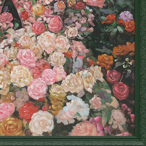 Melting Pot - Schilderij Vrouw in Bloemenweide Multicolor 70x90cm ingelijst