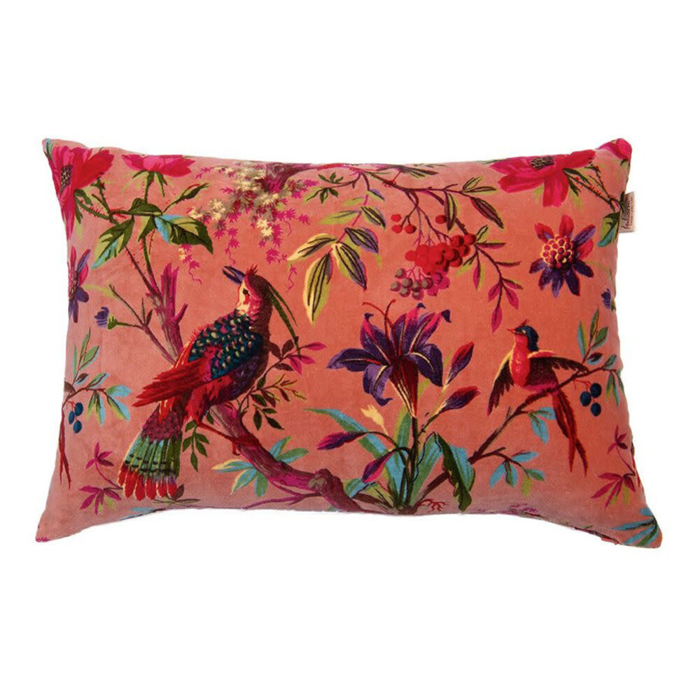 Imbarro - Sierkussen Royal Paradise Terra met Paradijsvogels Velours 60x40cm Imbarro - Sierkussen Royal Paradise Terra met Paradijsvogels Velours 60x40cm