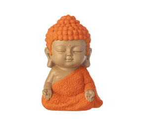 Melting Pot - Beeldje Boeddha Zen Oranje-Beige 16x20cm