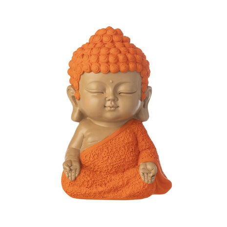 Melting Pot - Beeldje Boeddha Zen Oranje 16x20cm