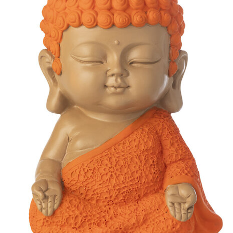 Melting Pot - Beeldje Boeddha Zen Oranje 16x20cm