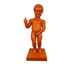 Melting Pot - Beeld Manneken Pis Fuck You Oranje 20x45cm