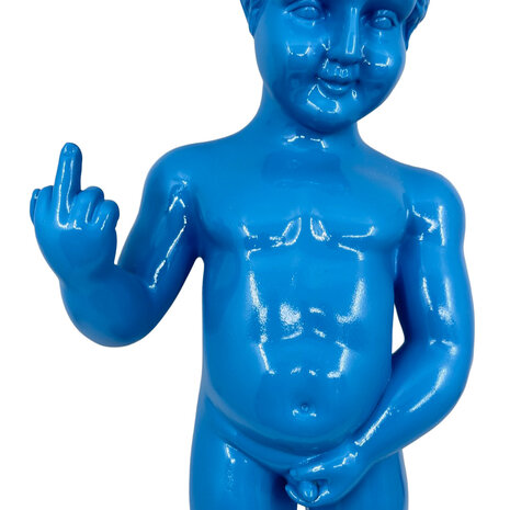 Melting Pot - Beeld Manneken Pis Fuck You Blauw 20x45cm