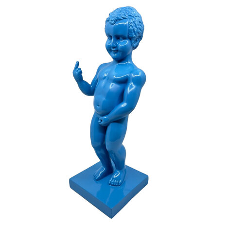 Melting Pot - Beeld Manneken Pis Fuck You Blauw 20x45cm