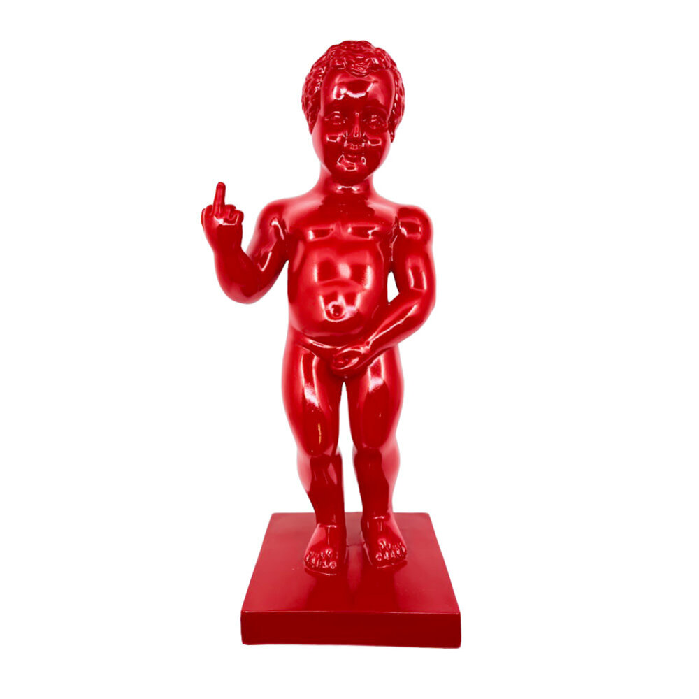 Melting Pot - Beeld Manneken Pis Fuck You Rood 20x45cm