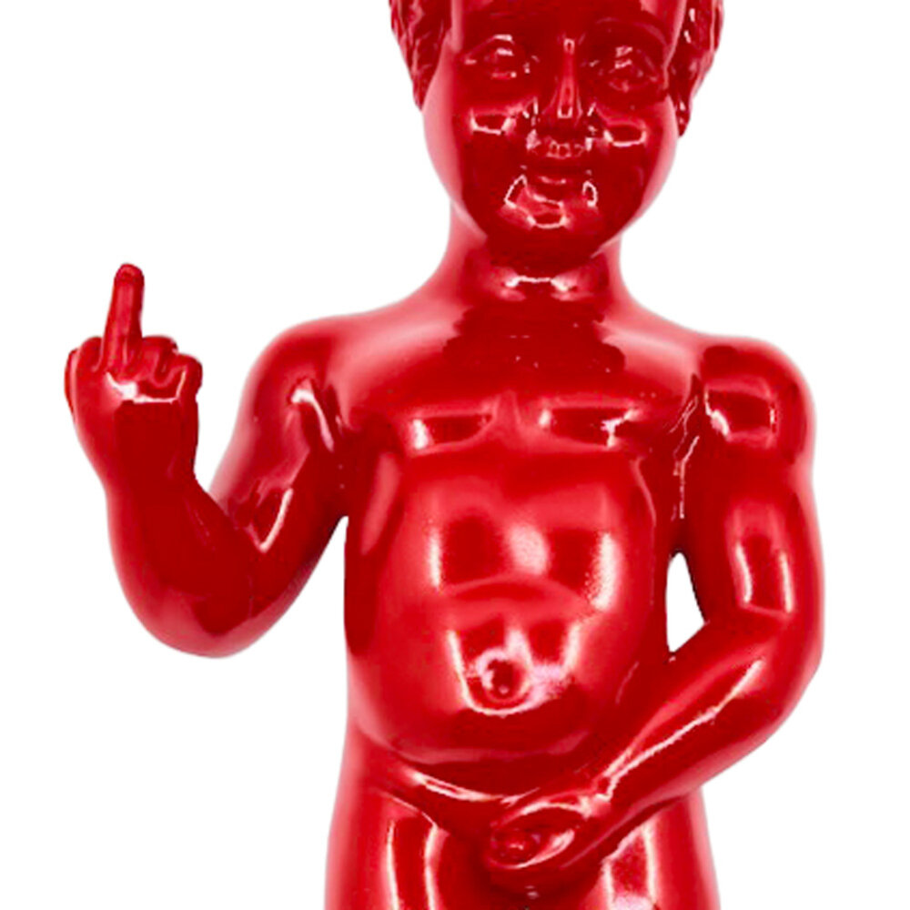 Melting Pot - Beeld Manneken Pis Fuck You Rood 20x45cm
