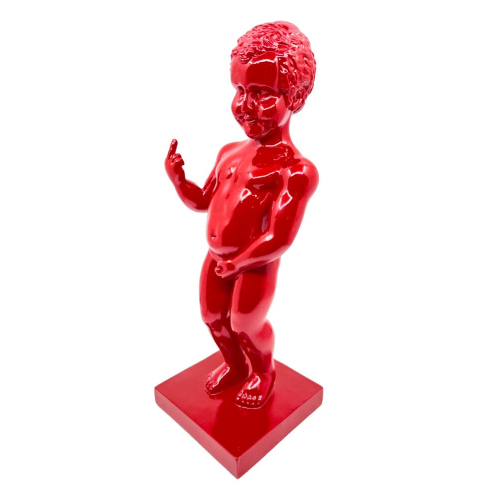 Melting Pot - Beeld Manneken Pis Fuck You Rood 20x45cm