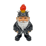 Melting Pot - Beeldje Kabouter Biker Hanenkam Zwart 25cm