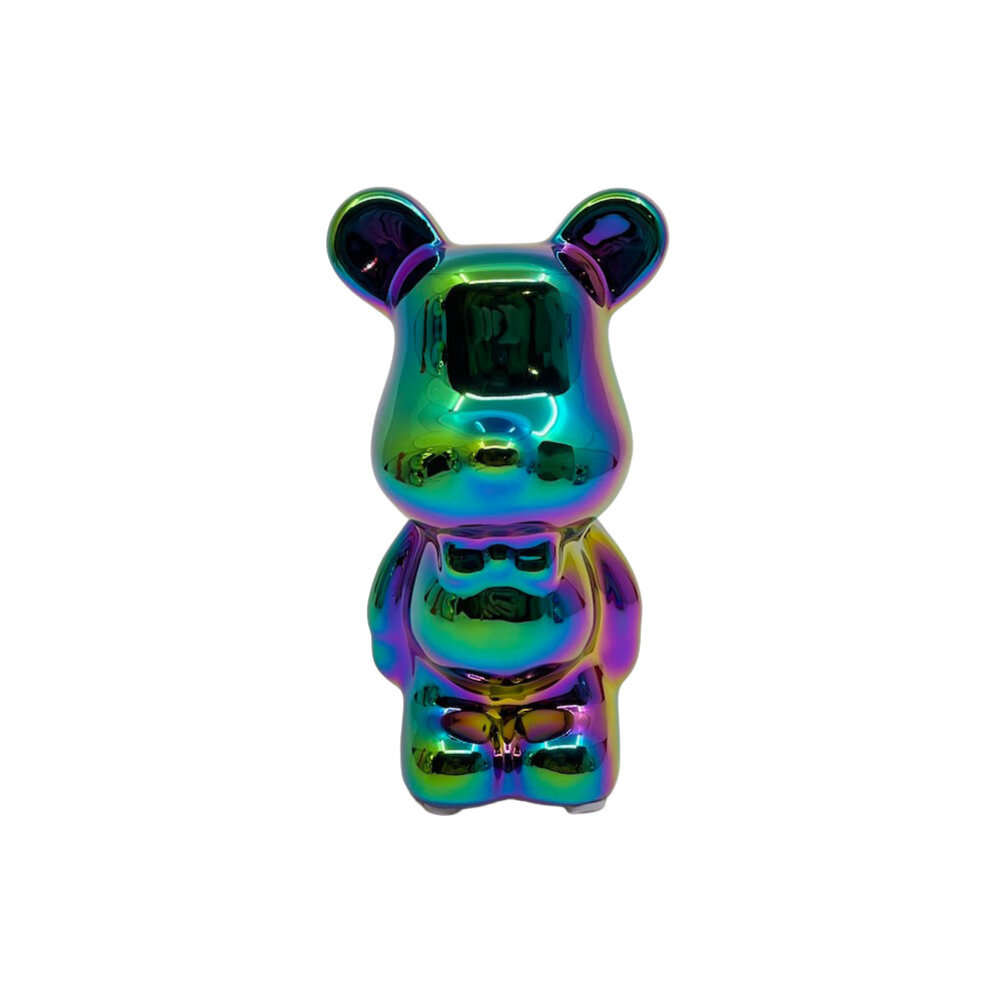Melting Pot - Beeldje Design Beer Groen-Roze Metallic 15cm