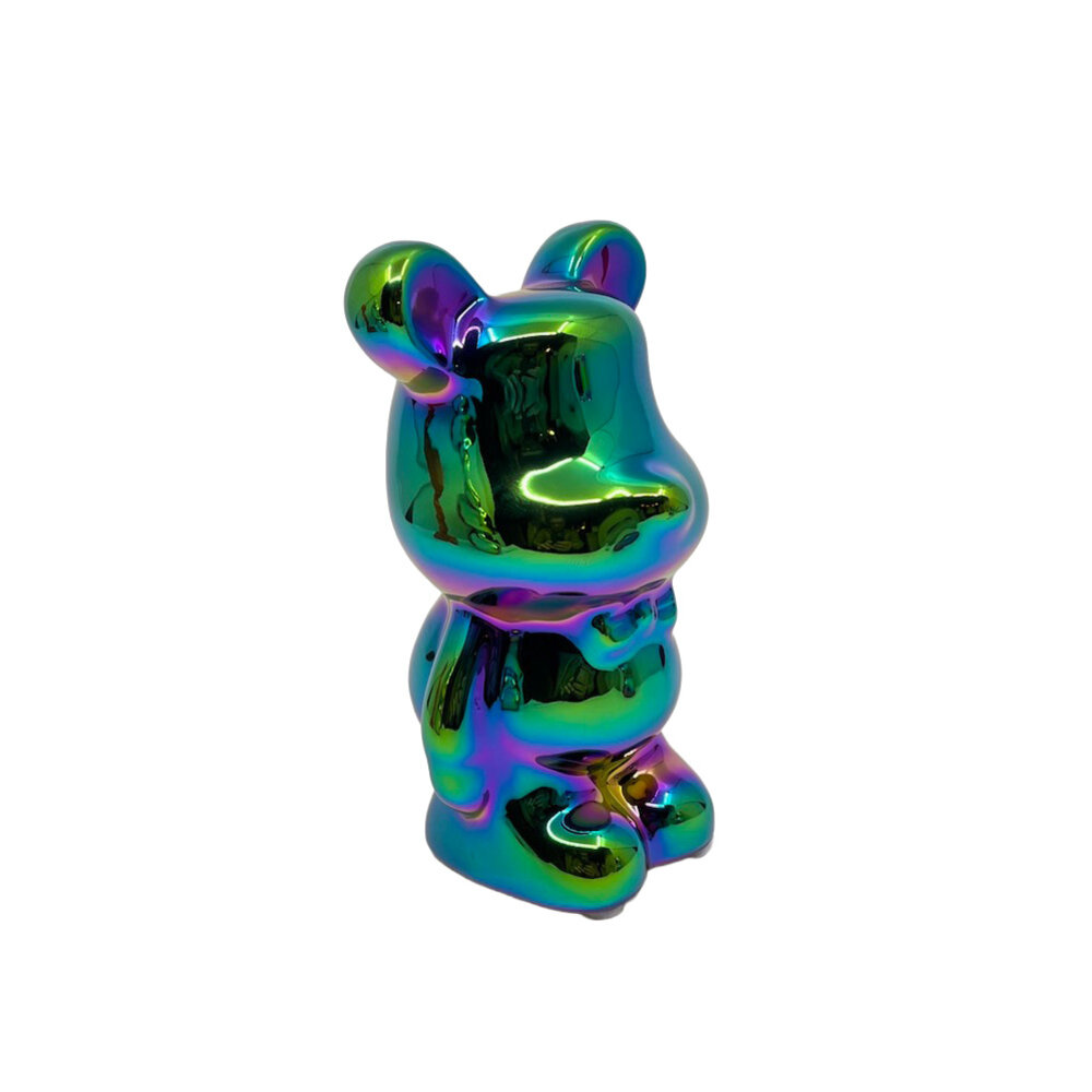 Melting Pot - Beeldje Design Beer Groen-Roze Metallic 15cm