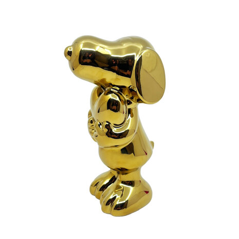Melting Pot - Beeldje Snoopy Hartje Goud Glans Keramiek 8x20cm