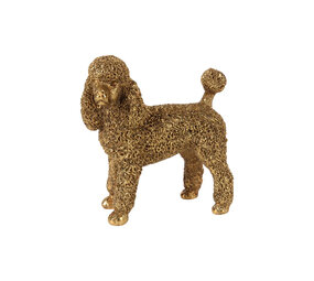 Melting Pot - Beeldje Poedel Goud Kunststof 11x12cm