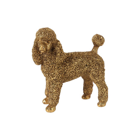 Melting Pot - Beeldje Poedel Goud Kunststof 11x12cm