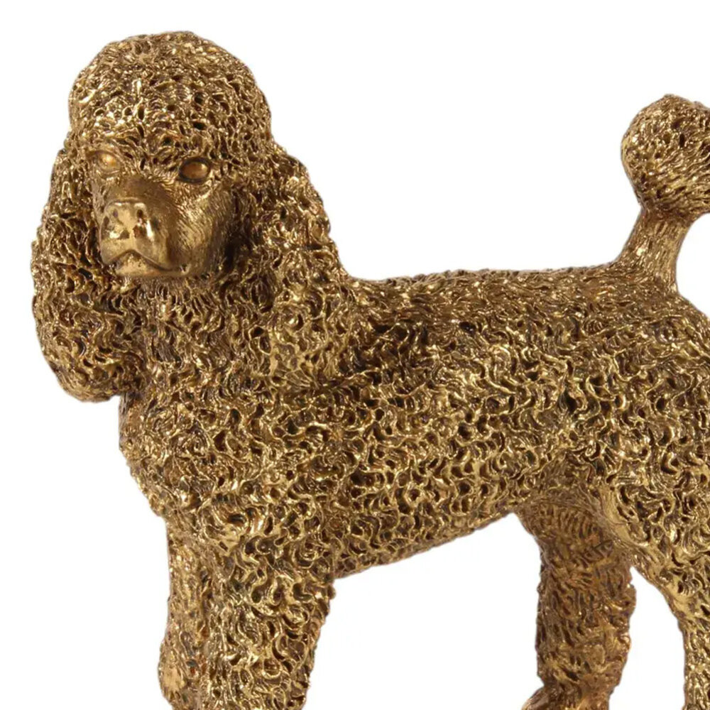 Melting Pot - Beeldje Poedel Goud Kunststof 11x12cm