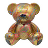 Melting Pot - Beeld Design Teddy Beer Zittend Goud Splash Multi 35x30cm