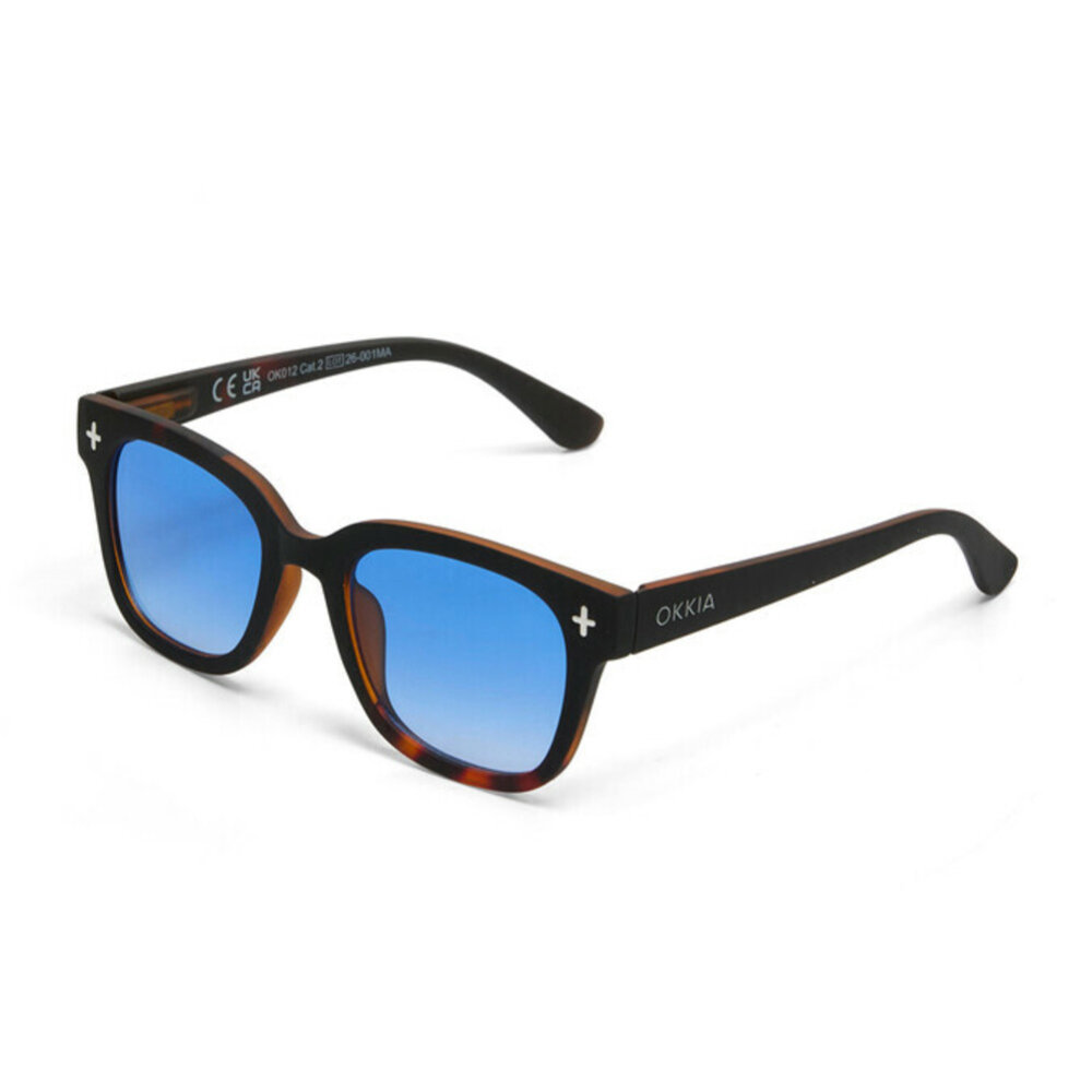 Okkia - Zonnebril GIOVANNI Black Havana met Blauwe Glazen OK012B3H-BL