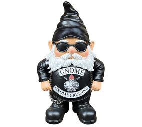 Melting Pot - Beeld Kabouter Biker Puntmuts Zwart XL 45x70cm Melting Pot - Beeld Kabouter Biker Puntmuts Zwart XL 45x70cm