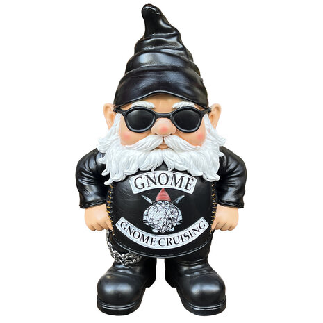 Melting Pot - Beeld Kabouter Biker Puntmuts Zwart XL 45x70cm Melting Pot - Beeld Kabouter Biker Puntmuts Zwart XL 45x70cm