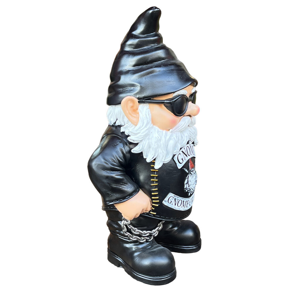 Melting Pot - Beeld Kabouter Biker Puntmuts Zwart XL 45x70cm Melting Pot - Beeld Kabouter Biker Puntmuts Zwart XL 45x70cm