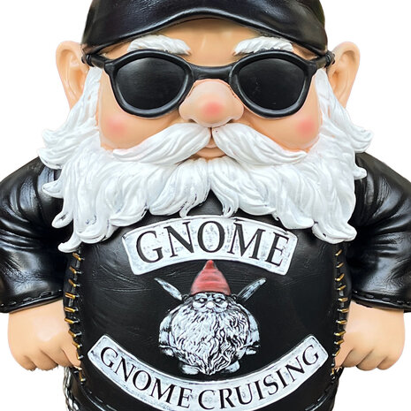 Melting Pot - Beeld Kabouter Biker Puntmuts Zwart XL 45x70cm Melting Pot - Beeld Kabouter Biker Puntmuts Zwart XL 45x70cm