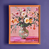 Werns - Schilderij Bloemenvaas Roze Oranje Acryl 43x53cm ingelijst Werns - Schilderij Bloemenvaas Roze Oranje Acryl 43x53cm ingelijst