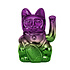Lucky Cat -Gaming Player 4- Shiny Purple-Green 10x15cm