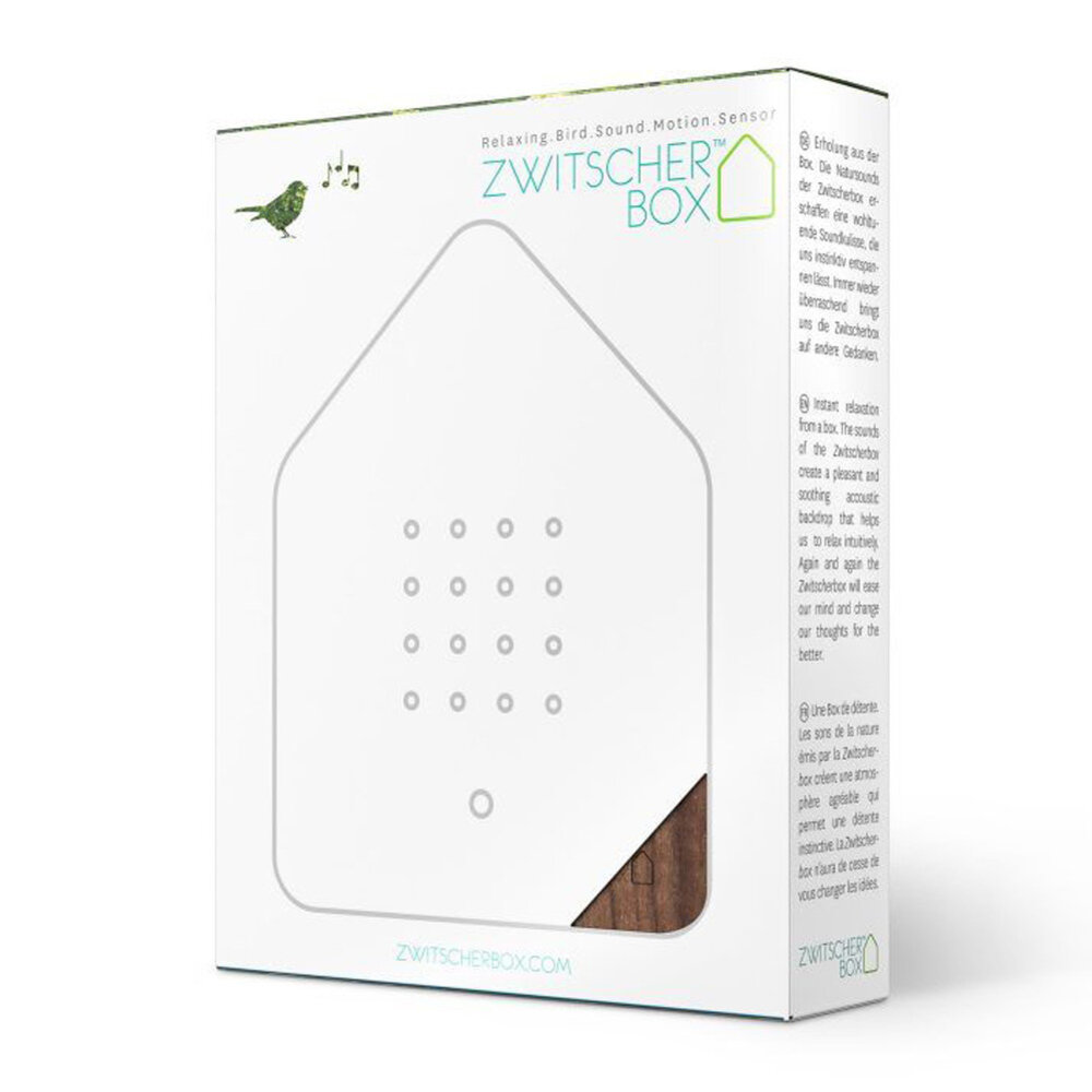 Zwitscherbox - Vogelhuisje met Bewegingssensor Walnoot Hout