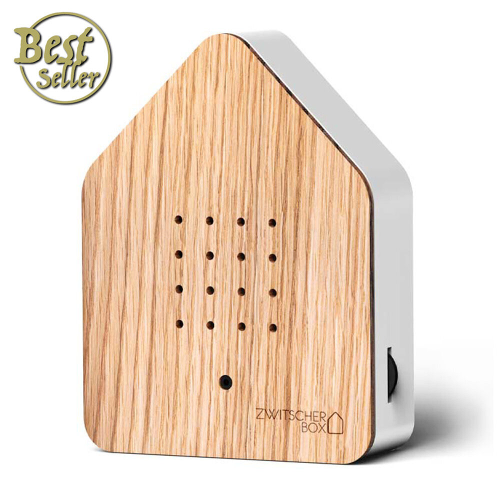 Zwitscherbox - Vogelhuisje met Bewegingssensor Eiken Hout