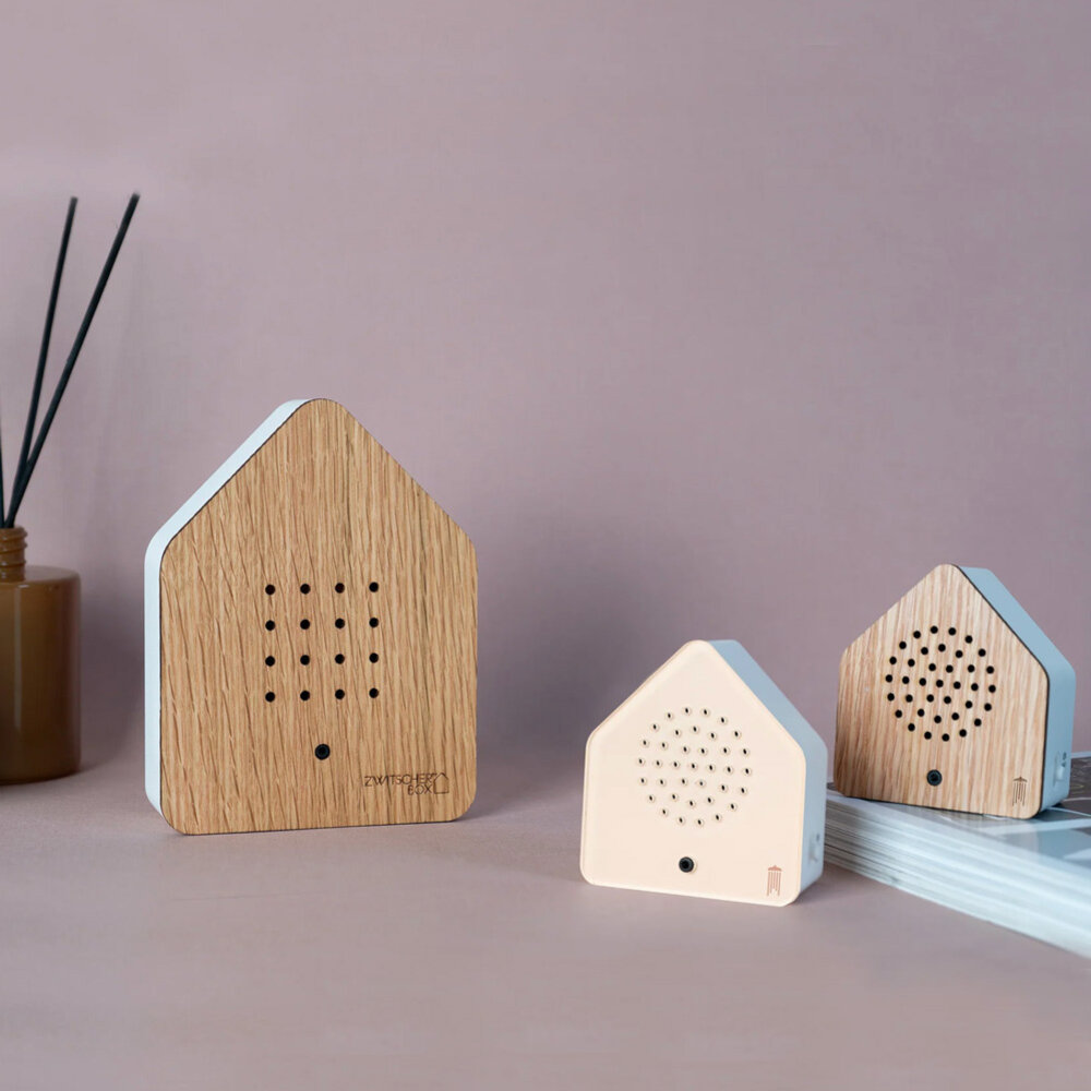 Zwitscherbox - Vogelhuisje Satellite Wind Chimes Eiken Hout Zwitscherbox - Vogelhuisje Satellite Wind Chimes Eiken Hout