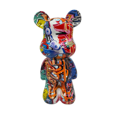 Melting Pot - Beeld Design Beer Graffiti Multicolor 14x27cm met strik