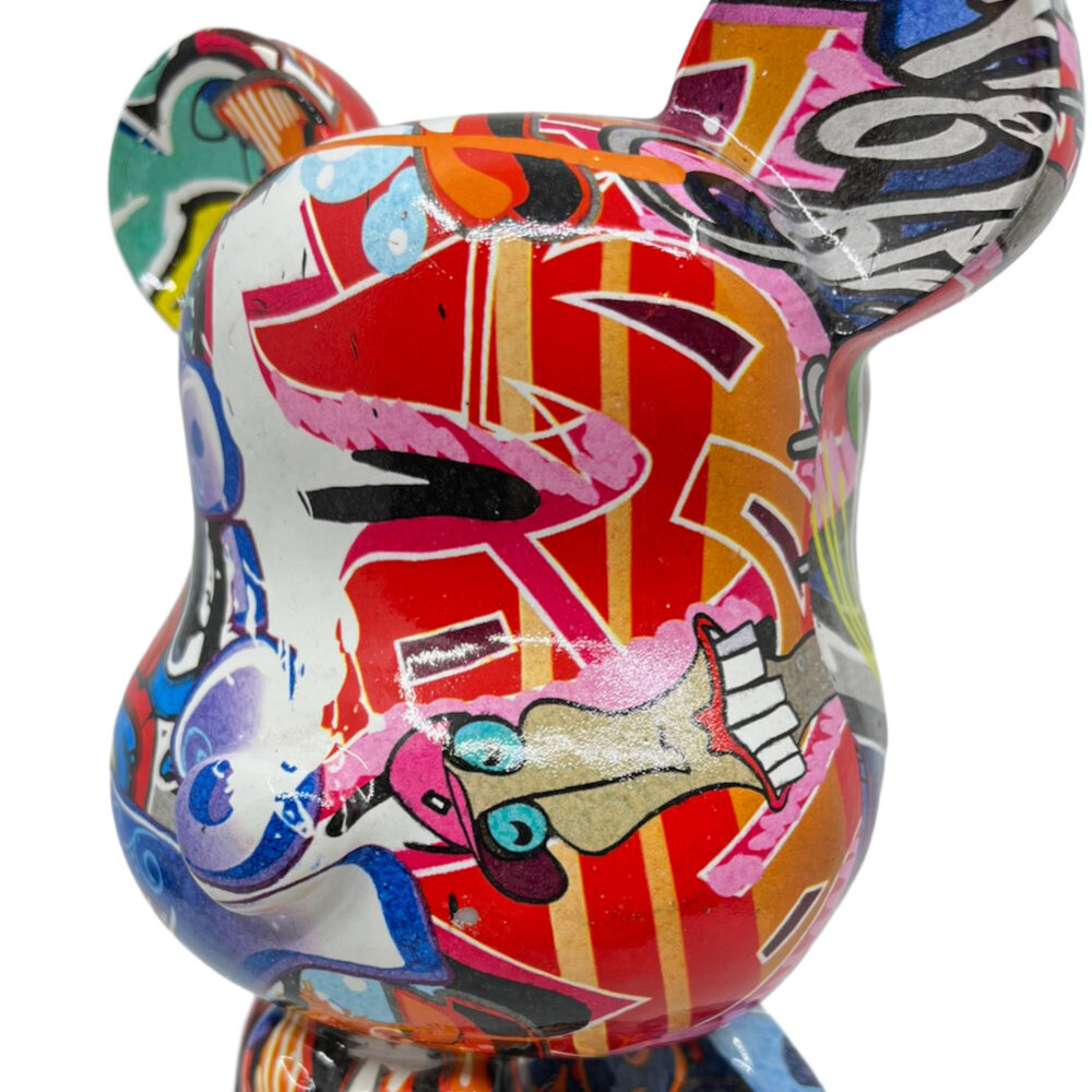 Melting Pot - Beeld Design Beer Graffiti Multicolor 14x27cm met strik