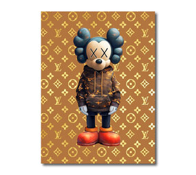Melting Pot - Glasschilderij Mouse in Hoodie LV 60x80cm goudfolie