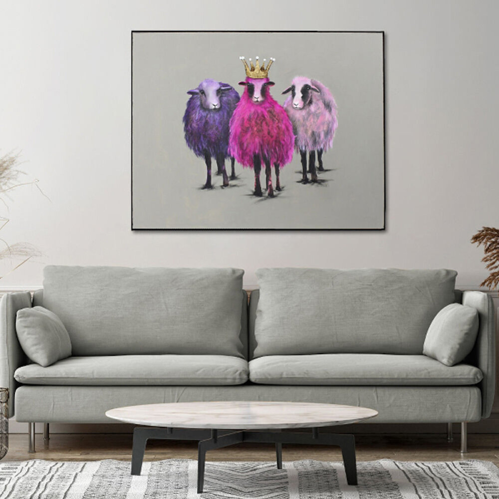 Werns - Schilderij Royal Sheep Acryl op Canvas 100x80cm