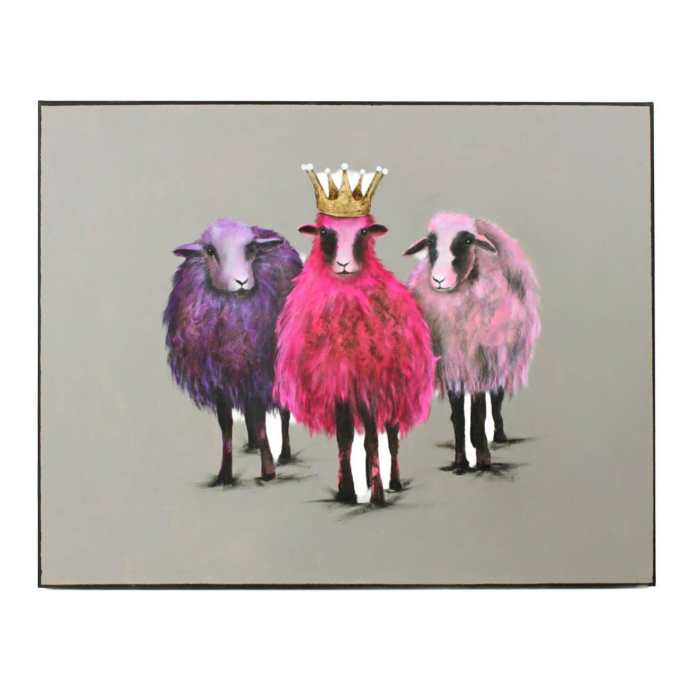 Werns - Schilderij Royal Sheep Acryl op Canvas 100x80cm