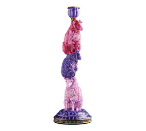 Werns - Kandelaar Schaapjes Roze Multicolor 13x40cm
