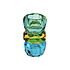 Kandelaar-Waxinehouder Kristal Turquoise-Goud-Blauw Glas 6x10cm