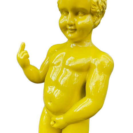 Melting Pot - Beeld Manneken Pis Fuck You Geel 20x45cm