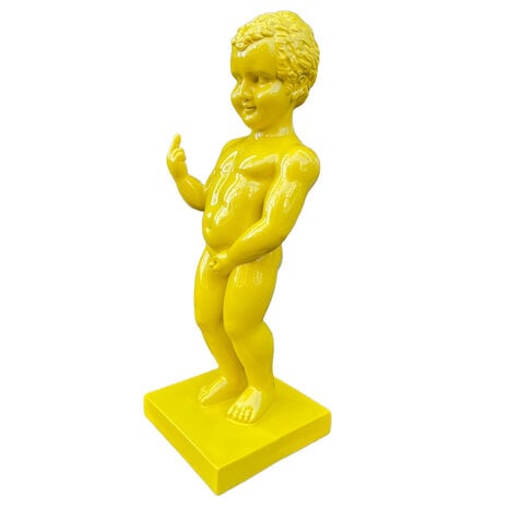 Melting Pot - Beeld Manneken Pis Fuck You Geel 20x45cm