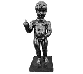 Melting Pot - Beeld Manneken Pis Fuck You Zwart XL 25x60cm