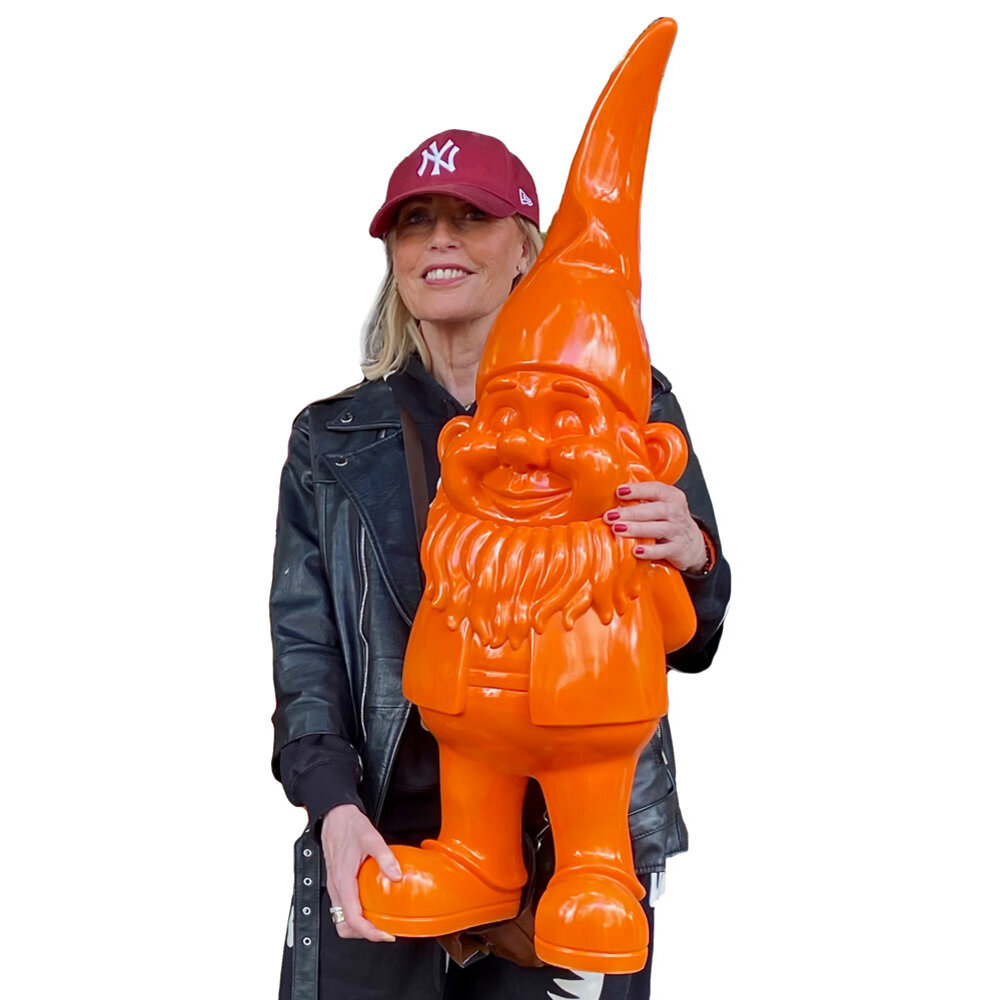 Melting Pot - Beeld Kabouter Puntmuts Oranje XXL 30x100cm