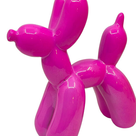 Melting Pot - Beeldje Ballon Hond Fuchsia Keramiek 19x18cm